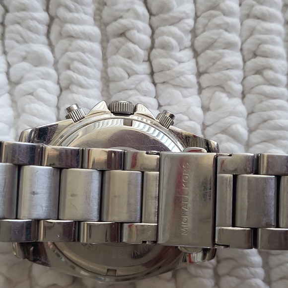 Michael Kors Silver-Tone Crystal Bezel Chronograph Watch - Picture 5 of 6